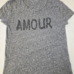 Zadig & Voltaire Size Small Heather Gray AMOUR Tee